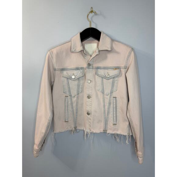 Mother Dut Dunked in Trouble The cut Drifter Jean Jacket Distressed Sz XS - Picture 4 of 10